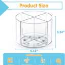 Mefirt Acrylic Pen Holder, 360 Degree Marker Organizer for Desk, Rotating Desk Storage With 4 Compartments, Art Supply Crayon Holder for Office School Home, Clear
