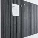 Large Cork Board for Office Black Felt Board Alternative - Slat Wall Paneling, Felt Bulletin Board Tiles for Office Decor, Push pin Board Desk Backboard panel-12-Pack (Moonstone)