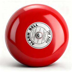 Electric Round Alarm Bell, Security Fire Alarm with Solid Aluminum Base, 150mm / 5.9in (AC110V)