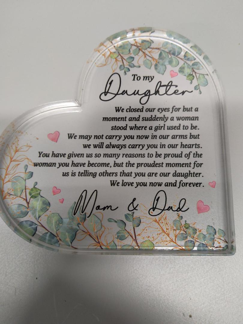 Message To Daughter Heart Plaque