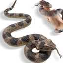 Fake Snakes - Realistic Rubber Reptiles for Garden Bird & Squirrel Repellent, Prank Props, Fun Toys for Kids & Adults, Ideal Freebies for Halloween & April Fools' Day Parties (Black and Gray)
