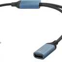 USB A+C to USB Splitter Cable USB A/C 2 in 1 to 2 USB 2.0 Charging Cable USB A/C Male to 2 USB Female Data Cable 1 in 2 Out OTG Adapter Cable for Phone Laptop 35cm