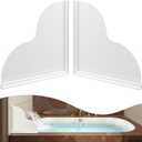 Shower Splash Guards, 2pcs Bathtub Corner Splash Guards Prevent Water Splashing Bathroom Accessories with Self-Adhesive Suitable for Showers, Bath tubs, Kitchen Sinks (9.25"x9.25")