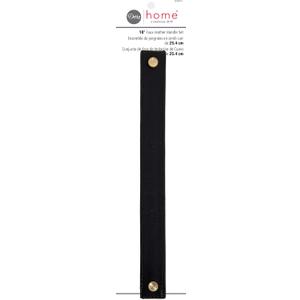 Dritz Home 44309-1 Faux Leather Handle Set, 10-Inch , Black (2-Pack)