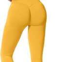 ABOCIW Workout Sets for Women Seamless Scunch Butt Lifting Impact Leggings Halter Sports Bra 2 Piece Gym Outfits (Medium, Yellow)