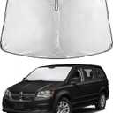 EcoNour Windshield Sun Shade Compatible for Dodge Caravan 20082020 | Minivan Front Window Sunshade | Foldable Sun Visor Protector | UV & Heat Blocking | Keeps Interior Cooler