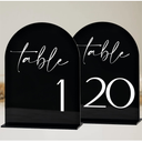 Arch Acrylic Table Numbers 120 for Wedding Reception  5x7 Inch Black Acrylic Arch Sign with Holder,Table Signs Display Stand for Wedding Receptions, Parties, Anniversaries, and Events