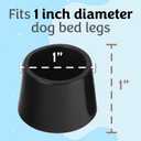Impresa Elevated Dog Bed Feet - Anti-Slip Rubber Feet for Raised Bed - Floor-Grip Stabilizers for Dog Cot - Universal 1-Inch Leg Caps - Pack of 4, Conical Rubber