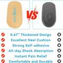 3 x BIGGCOOL Heel Cushions for Heel Pain, Heel Inserts for Shock Absorption, Heel Lifts for Achilles Tendonitis and Bone Spur, Foot Pain Relief for Women & Men - 1 Pair (Beige, Large)