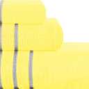 MyOwn Ultra Soft 3 Pack Cotton Towel Set, Contains a Bath Towel 28x55 inch, a Hand Towel 16x24 inch & Wash Coth 12x12 inch, Ideal Everyday use, Compact & Lightweight - Lime Yellow, 71671