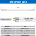 12 inch F8T5 and 21 inch F13T5 Cool White Set LED Replacement Bulbs, 4100K, Replace Fluorescent Bulb with LED, Replacement Tube for Counter and Cabinet Fixture
