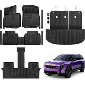 Floor Mats for Kia Telluride Accessories 2027 Hybrid 7&8 Seat
EX/SX/X-Line SX/SX Prestige/X-Line SX Prestige All Weather TPE Cargo Mat with Backrest Mat for 2027 Kia Telluride Black ﻿