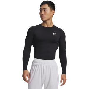 Under Armour Men's HeatGear Compression Long-Sleeve T-Shirt (Medium, Black (001)/White)