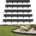 PROWORX 5 Pack Metal Landscape Edging, 42”L x 7”H Black Bendable Steel Lawn Garden Edging Border, No Dig Edging for Landscaping Yard Pathway (16.5 Ft Total)