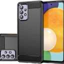 Case for Galaxy A52 4G/5G/Samsung A52S SM-A526U Case, Slim Thin Phone Case TPU Soft Back Cases Anti-Scratch Shockproof Protective Cover for Samsung Galaxy A52 Black