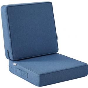 Outdoor Cushions, Outdoor Chair Cushions 24x24x4 Inch, Cushions for Outdoor Furniture with Removable Cover, Waterproof & Fade Resistant Outdoor Seat Cushions for Patio, Lawn, Denim Blue