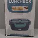 Electric Lunch Box Food Heater, 3 in 1 Ultra Quick Heated Lunch Boxes for Adults, 12V/24V/110V Portable Food Warmer for Car/Truck/Office With Fork Spoon and Insulated Carry Bag (Gray)