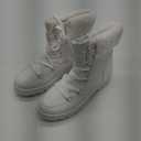 hash bubbie Women's Fuzzy Mid-Calf Boots Lace up Snow Boots for women Non Slip Combat Boots Black Winter Boots White Combat Boots(Waterproof,Zipper) 41