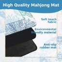 Blue Coastal Beach Mahjong Mat for Table 31.5 X 31.5 in, Gifts for Mahjong Players Nautical Ocean Starfish Shell Carol Anti-Slip Table Cover Tablecloth for Poker Board Card Tile Game Dominoes