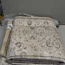 Hallway Washable Runner Rug - 2'6x14 Kitchen Rugs Entryway Rug Runner Vintage Soft Floor Mat Non Slip Indoor Farmhouse Carpet for Bathroom Living Room Bedroom (2'6''x14', Beige)