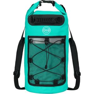 STOVER 30L Waterproof Dry Backpack- Medium Floating Dry Bag for Kayaking, Travel, Tubing, Hiking, Fishing, Camping, Motorcycles & Beach, Heavy-Duty Roll Top Men/Women (Teal)