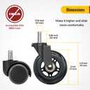 OLKIE Office Chair Wheels Roller Blade Caster 11mm All Black 3 Inch 10 Pack Chair Wheels for Office Rubber Rolling Set of 10 for Carpet Hardwood Floors Gaming Smooth & Silence Gliding