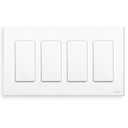 MOES Smart Single Pole Light Switch, 2.4GHz WiFi Smart Wall Switch, Needs Neutral Wire, Multi-Control(3 Way), Smart Life/TUYA APP Control, Voice Control with Alexa/Google Home, White 4 Gang