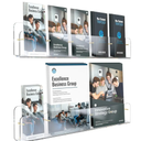 HIIMIEI Brochure Holder Wall Mount, 2-Pack Acrylic Modular Flyer, Pamphlet Display Stand with Magnetic Brass Bolts, Dual Installation Options, and Designed for Schools, Studios, and Community Spaces