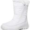 POLAR Womens Memory Foam Twin Zip Opening Pull On Nylon Waterproof Thick Faux Fur Lined Winter Rain Snow Boots Size 10