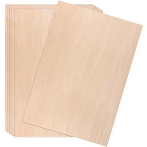 6 Pack 12 x 17 x 1/4 Inch Basswood Boards, Unfinished Wood Boards Solid Plywood Sheet Boards for Wood Burning, Architectural Models, DIY Crafts