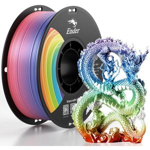 Creality 3D Printer Filament, Rainbow PLA+ Filament 1.75mm, Multicolor PLA Plus Strong Toughness Dimensional Accuracy +/- 0.03mm, PLA Pro for Most 3D Printer, 1KG Spool(2.2lbs)