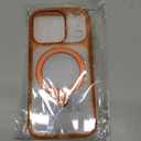 DUEDUE for iPhone 17 Pro Case with 360Spin Magnetic Stand[Compatible with MagSafe][Rotatable Ring Holder], Protection Cover Anti-Yellowing Shockproof Cases for iPhone 17 Pro 6.3", Orange