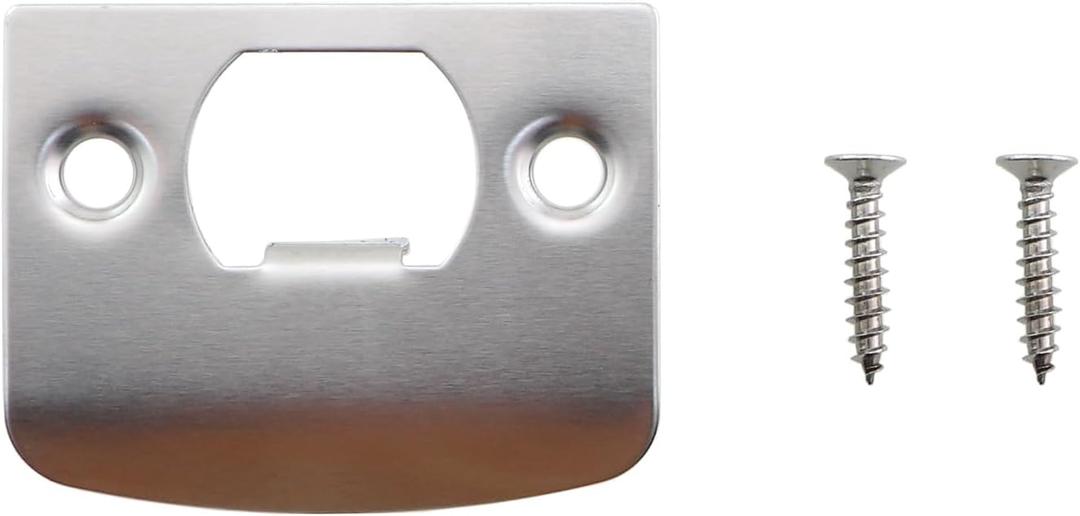 4PCS 5.70x4.50cm Stainless Steel D Shape Door Lock Plate with Mounting Screws Guide Veneer Gate Locking Padlock