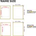 Giftgarden 12x16 Picture Frame Gold, Metal 12x16 Frames Matted to 8.5x11 Certificate Award Document for Wall Hanging, 1 Pack