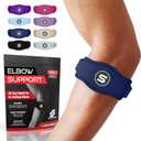 Sleeve Stars Tennis Elbow Brace for Women - Adjustable Tennis Elbow Strap, Golfers Elbow Brace for Men, Counterforce Brace for Tendonitis Relief, Fits 9"-23" (Single/Navy Blue) (One Size)