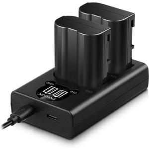 ENEGON EN-EL15C Batteries (2 Pack) and Smart LED Dual Charger Kit for Nikon ZF Z6,Z7 Z8 D7500 D7000, D7100, D7200 D500, D600, D610, D750,D780 D800, D810, D800E, D810A,D850 Digital Cameras