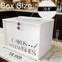 Large Wedding Card Box with Lock & Slot, Elegant White Wedding Card Boxes for Reception Money Gift Envelope Cards, DIY Gift Cards Box for Party Engagement Baby Bridal Shower Table Decor