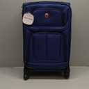 SwissGear Sion Softside Expandable Luggage  Carry-On Suitcase with 360 Degree Wheels & Retractable Handle  21 Inch, Perfect for 1-3 Night Trips  Blue