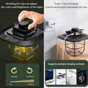 Rechargeable LED Outdoor Camping Light, Multifunctional Portable Horse Light, Rotating Adjustable Brightness and Lighting, Warm White Yellow Light and Amber.