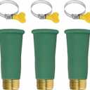 IMPRESA Silicone Hose Adapter - Green, 3/4-Inch, Pack of 3 - Water Hose to Sink Faucet Adapter - Universal Faucet Connector with Clamp - Slip-On Connector