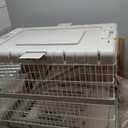 Collapsible Dog Crate for Dogs - 28" L Heavy Duty Dog Kennel No Tools Required with 4 Sides Steel Foldable Cage for Dogs Indoor Furniture, Portable Carrier with 2 Smooth Wheels, Beige (27.95 x 18.9 x 21.65 in)