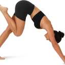 YUNOGA Women Biker Shorts 4"/6"/8" Inseam - High Waisted Tummy Control Workout Athletic Exercise Spandex Yoga Shorts (Black, L)