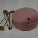 LUE BONA Vanity Stool, Pink Vanity Stools for Makeup Room, Round Ottoman Foot Stool, Velvet Footrest Vanity Chair for Bathroom Vanity, Bedroom, Living Room, Entryway, Offices