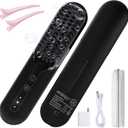 Cordless Hair Straightener Brush- Dual Mode (Cord-in-Use & Cordless),Portable Travel Straightener 30s Fast Heat-Up, Portable Mini Straightening Comb Lightweight Anti-Scald for Travel, Office -Black