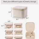 VLANDO Small Jewelry Box Organizer, Travel Jewelry Storage with 6 Velvet Jewelry Zipper Pockets, Travel Jewelry Case Valentines Gifts Birthday Gifts for Women Girls (White)