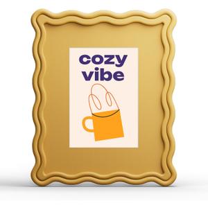 YESKAY 8x10 Picture Frame with Mat for 5x7,Cute Wavy Edge Photo Frame with Real Glass,Wooden Scalloped Frame for Tabletop or Wall Hanging,Yellow,1 Pack