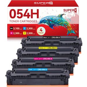 054H Toner Cartridges Compatible for Canon 054H 054 Toner Cartridges Set 054 054H Toner Work for Canon Color ImageCLASS MF644Cdw MF642Cdw LBP622Cdw MF641Cw Printer (4-Packs for 054H Toner, BCMY) (054H Toner Black/Cyan/Yellow/Magenta)