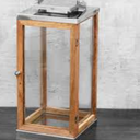 15 Inch Wooden Candle Hurricane Lantern, For Table Top, Mantle, Wall Hanging, or Garden Display, Indoor & Outdoor Use