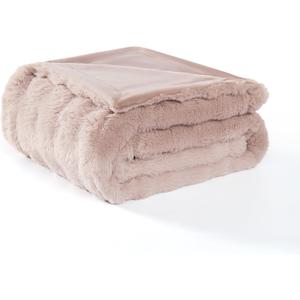 Modern Threads Water-Resistant Faux Rabbit Fur Pet Blanket for Dogs & Cats – Ultra-Soft Couch, Bed & Crate Protector, 40x50 Khaki