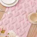 Valentine's Day Table Runner, Blush Pink Soft Plush Faux Fur Love Heart Table Runners 108 inches Long, Festival Kitchen Dining Table Decoration for Home Party Decor 13x108 Inch